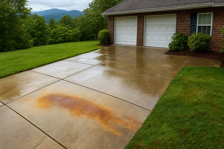 Rust stains driveway asheville